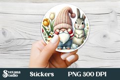 Cute gnome stickers | Printable Easter gnome stickers Product Image 1
