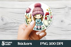 Cute gnome stickers | Printable Easter gnome stickers Product Image 1