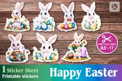 Easter Bunny. Print &amp; Cut Stickers PNG Product Image 1