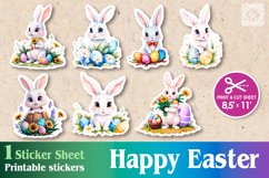 Easter Bunny. Print &amp; Cut Stickers PNG Product Image 3