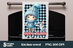 Easter gnome kitchen towel | Kitchen towel sublimation Product Image 1