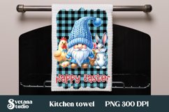 Easter gnome kitchen towel | Kitchen towel sublimation Product Image 1