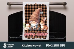 Easter gnome kitchen towel | Kitchen towel sublimation Product Image 1