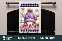 Easter gnome kitchen towel | Kitchen towel sublimation Product Image 1