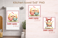 Easter funny eggs kitchen towel | Spring kitchen towel PNG Product Image 1