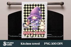 Easter gnome kitchen towel | Kitchen towel sublimation Product Image 1