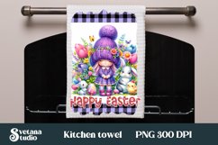 Easter gnome kitchen towel | Kitchen towel sublimation Product Image 1