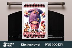 Easter gnome kitchen towel | Kitchen towel sublimation Product Image 1