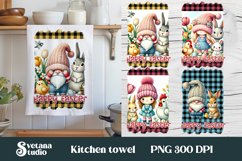 Easter gnome kitchen towel | Kitchen towel sublimation Product Image 1