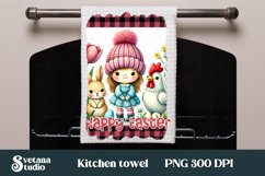 Easter gnome kitchen towel | Kitchen towel sublimation Product Image 1