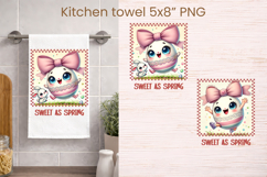 Easter funny eggs kitchen towel | Spring kitchen towel PNG Product Image 1