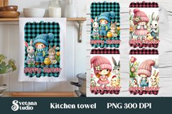 Easter gnome kitchen towel | Kitchen towel sublimation Product Image 1