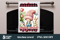 Easter gnome kitchen towel | Kitchen towel sublimation Product Image 1