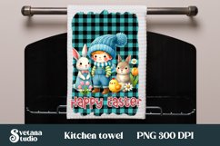 Easter gnome kitchen towel | Kitchen towel sublimation Product Image 1