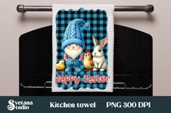 Easter gnome kitchen towel | Kitchen towel sublimation Product Image 1
