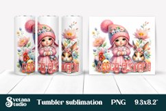 Cute gnome tumbler flower sublimation | Easter tumbler Product Image 1