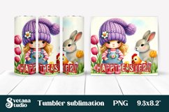 Cute gnome tumbler flower sublimation | Easter tumbler Product Image 1