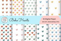 Bohemian Hearts Colorful 10 Digital Paper Png Product Image 1