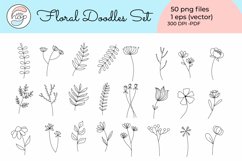 Floral Doodles Set 50 png files Product Image 1