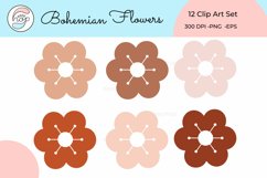 Bohemian Flowers Clip Art Set Product Image 1