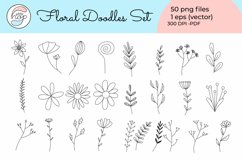 Floral Doodles Set 50 png files Product Image 3