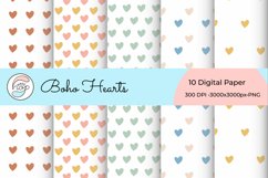 Bohemian Hearts Colorful 10 Digital Paper Png Product Image 3