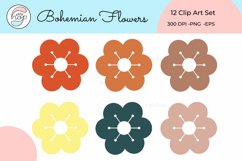 Bohemian Flowers Clip Art Set Product Image 3