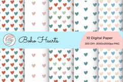 Bohemian Hearts Colorful 10 Digital Paper Png Product Image 4