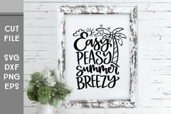 Easy Peasy Summer Breezy, Hand Lettered with palm tree SVG Product Image 4