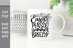 Easy Peasy Summer Breezy, Hand Lettered with palm tree SVG Product Image 5