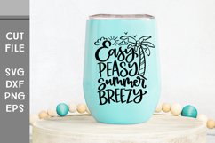 Easy Peasy Summer Breezy, Hand Lettered with palm tree SVG Product Image 3