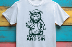 Eat Cheese and Sin Rat SVG, Edgy Rodent Dark Humor Design Product Image 3
