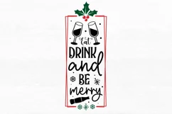 Eat drink and be merry SVG, Christmas Wine SVG Design Product Image 3