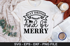 Eat drink and be merry SVG - Christmas Design Product Image 1