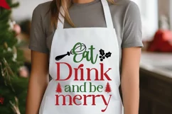 Eat Drink And Be Merry SVG ,Christmas Apron SVG Design Product Image 3