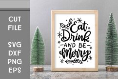 Eat Drink and Be Merry, Christmas, Hand Lettered, SVG Product Image 1