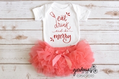 Eat Drink and Be Merry SVG - Baby Christmas Cut File Product Image 2