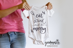 Eat Drink and Be Merry SVG - Baby Christmas Cut File Product Image 3