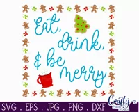 Eat Drink And Be Merry Christmas Farmhouse Sign Svg Product Image 2