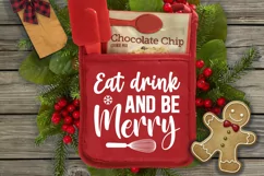 Eat drink and be merry SVG, Christmas Potholder SVG Design Product Image 3