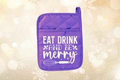 Eat drink and be merry SVG, Christmas Pot holder SVG Design Product Image 2