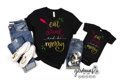 Eat Drink and Be Merry SVG - Mom and Baby Matching Christmas Product Image 5
