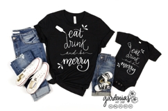 Eat Drink and Be Merry SVG - Mom and Baby Matching Christmas Product Image 2