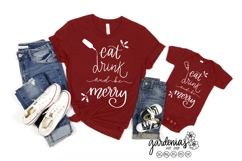 Eat Drink and Be Merry SVG - Mom and Baby Matching Christmas Product Image 3