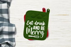 Eat drink and be merry SVG, Christmas Potholder SVG Design Product Image 2