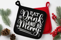 Eat Drink And Be Merry SVG, Christmas Pot Holder SVG Design Product Image 2