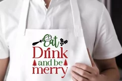 Eat Drink And Be Merry SVG ,Christmas Apron SVG Design Product Image 2