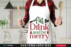 Eat Drink And Be Merry SVG ,Christmas Apron SVG Design Product Image 1