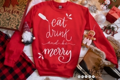 Eat Drink and Be Merry SVG - Mom and Baby Matching Christmas Product Image 19