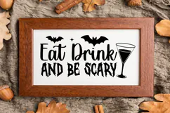 Eat Drink and Be Scary Sign SVG, Farmhouse Halloween Sign Product Image 3